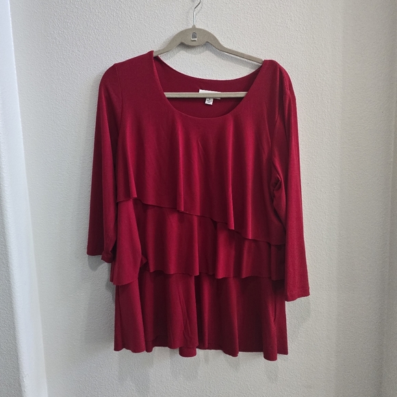 Susan Graver layered green blouse size XL - Picture 7 of 12